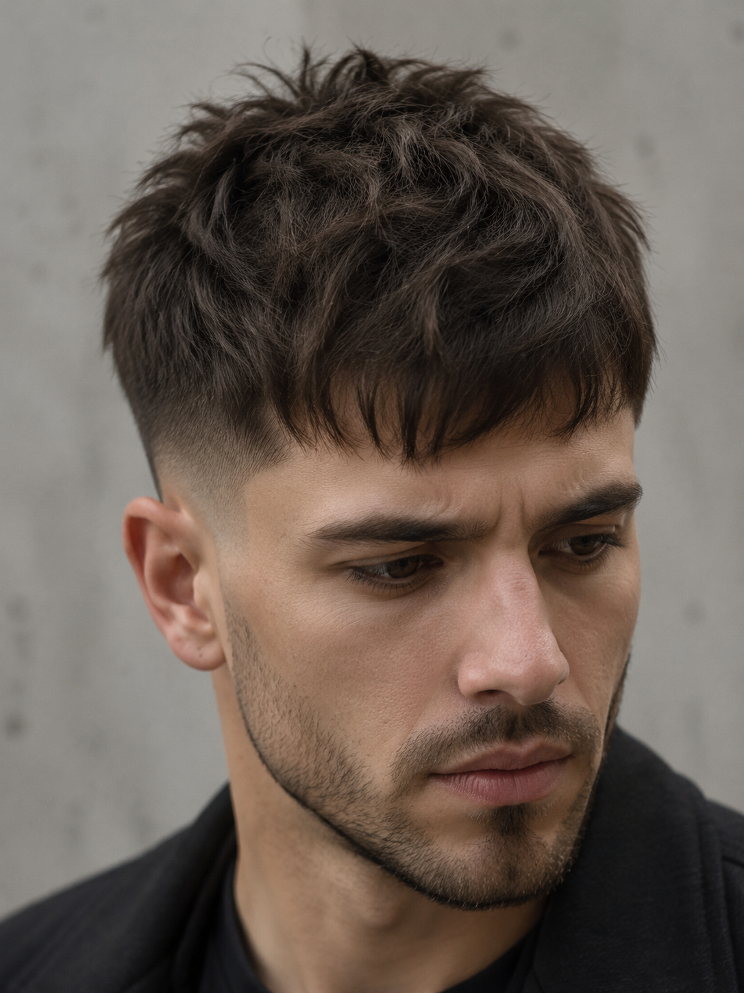 messy textured crop with broken matte pieces
