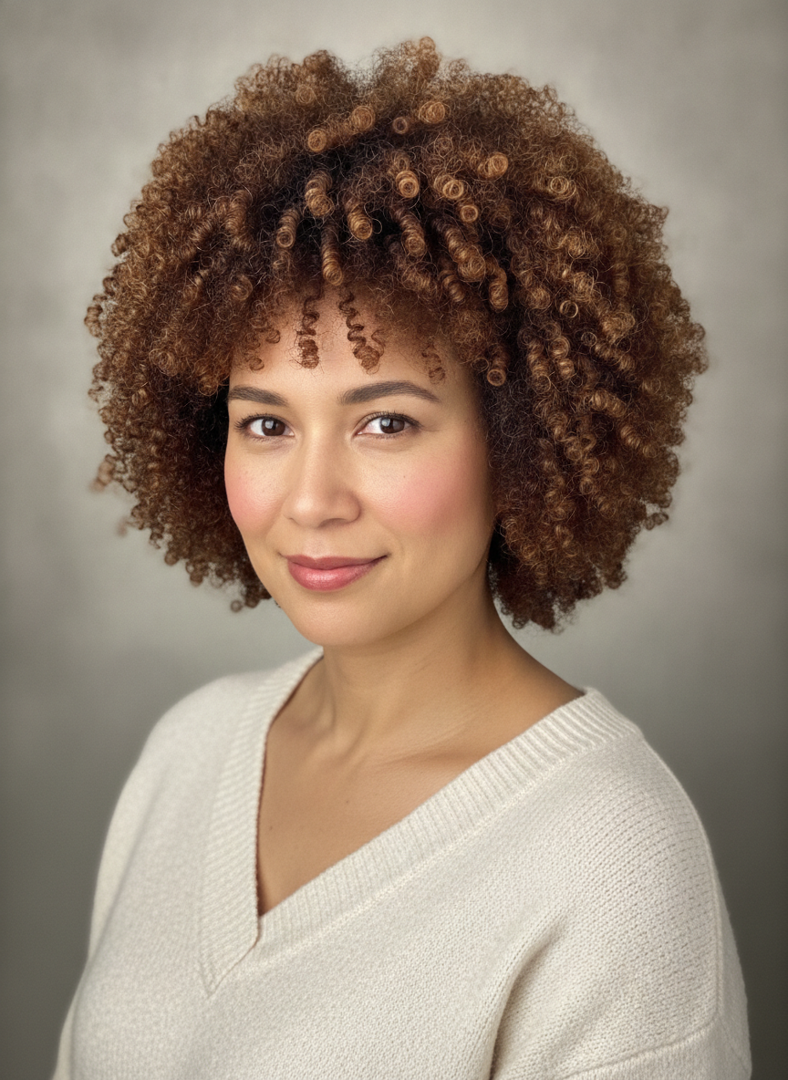 thick hair curly bob