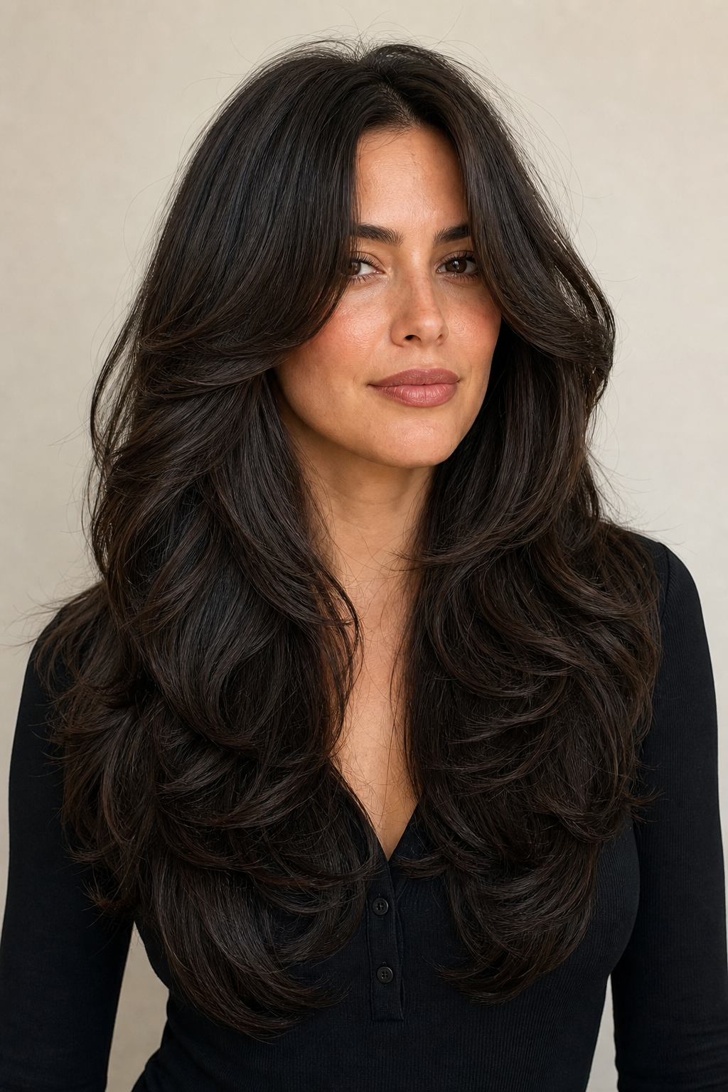 thick hair layered wavy hair