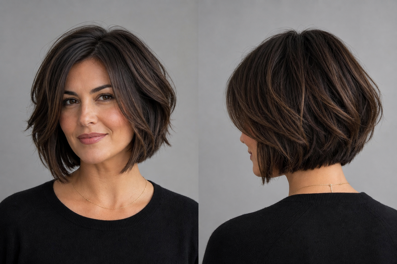 thick hair textured bob haircut