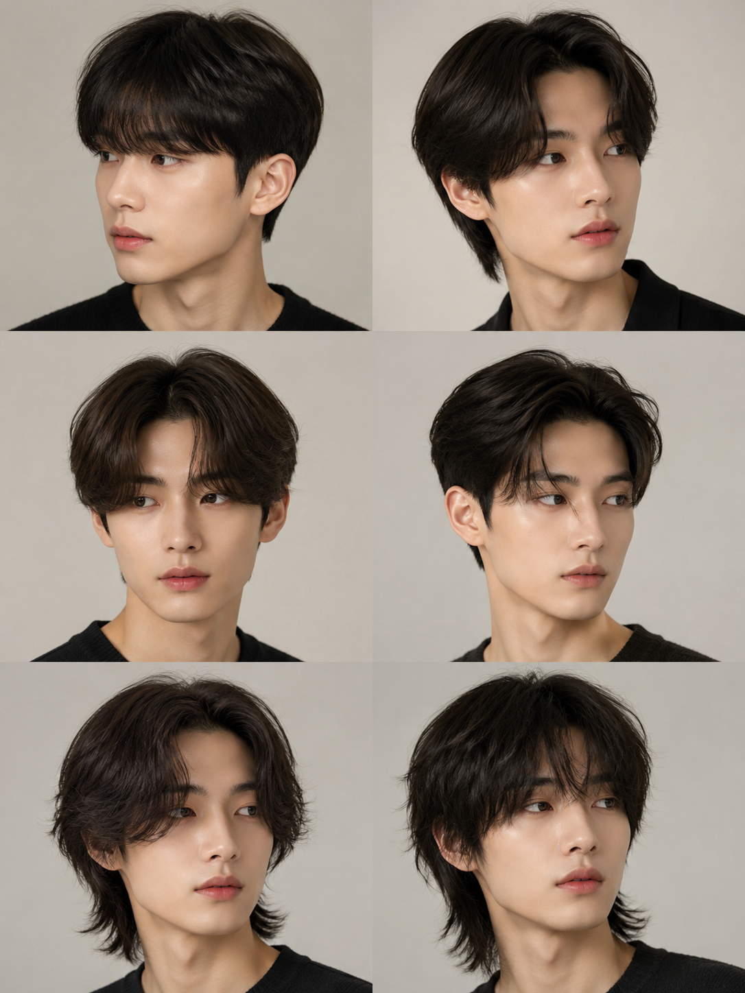 related men's two block cut middle part curtains and undercut ideas