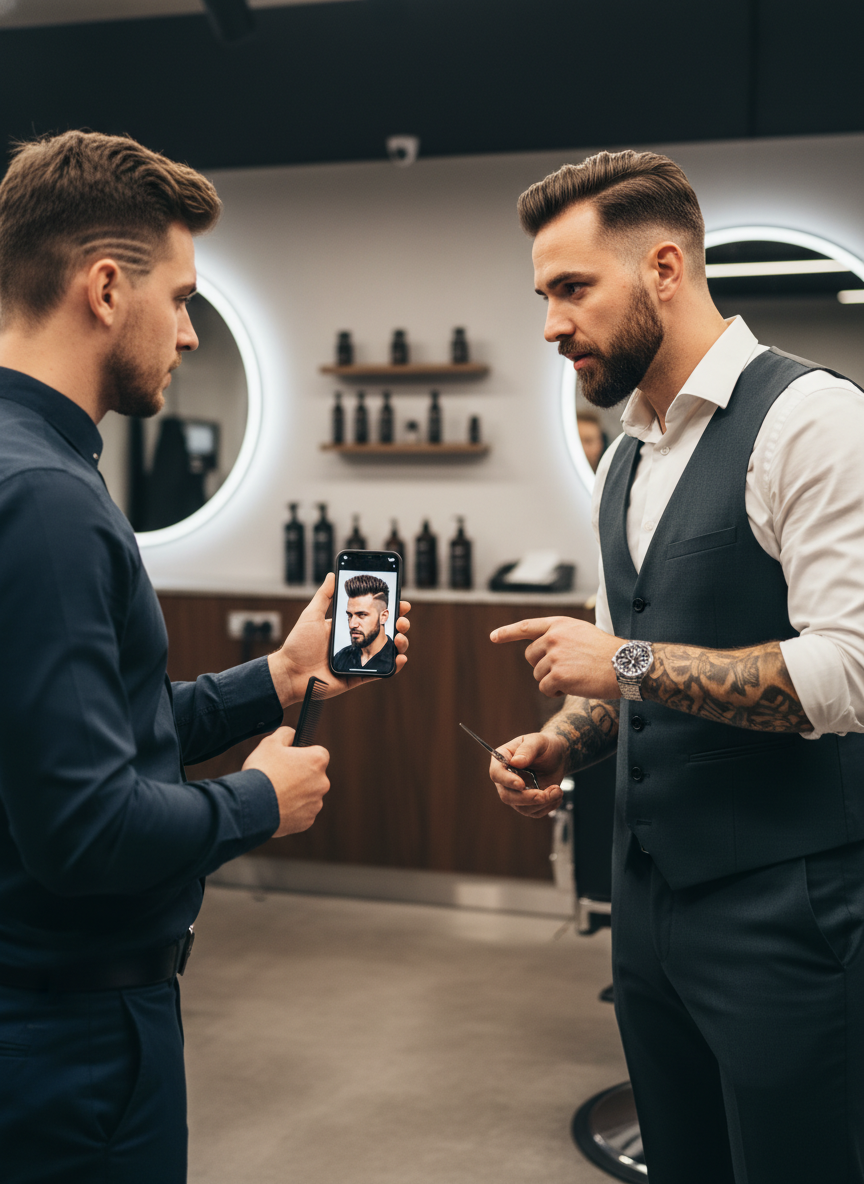 barber reference image for warrior cut hairstyle