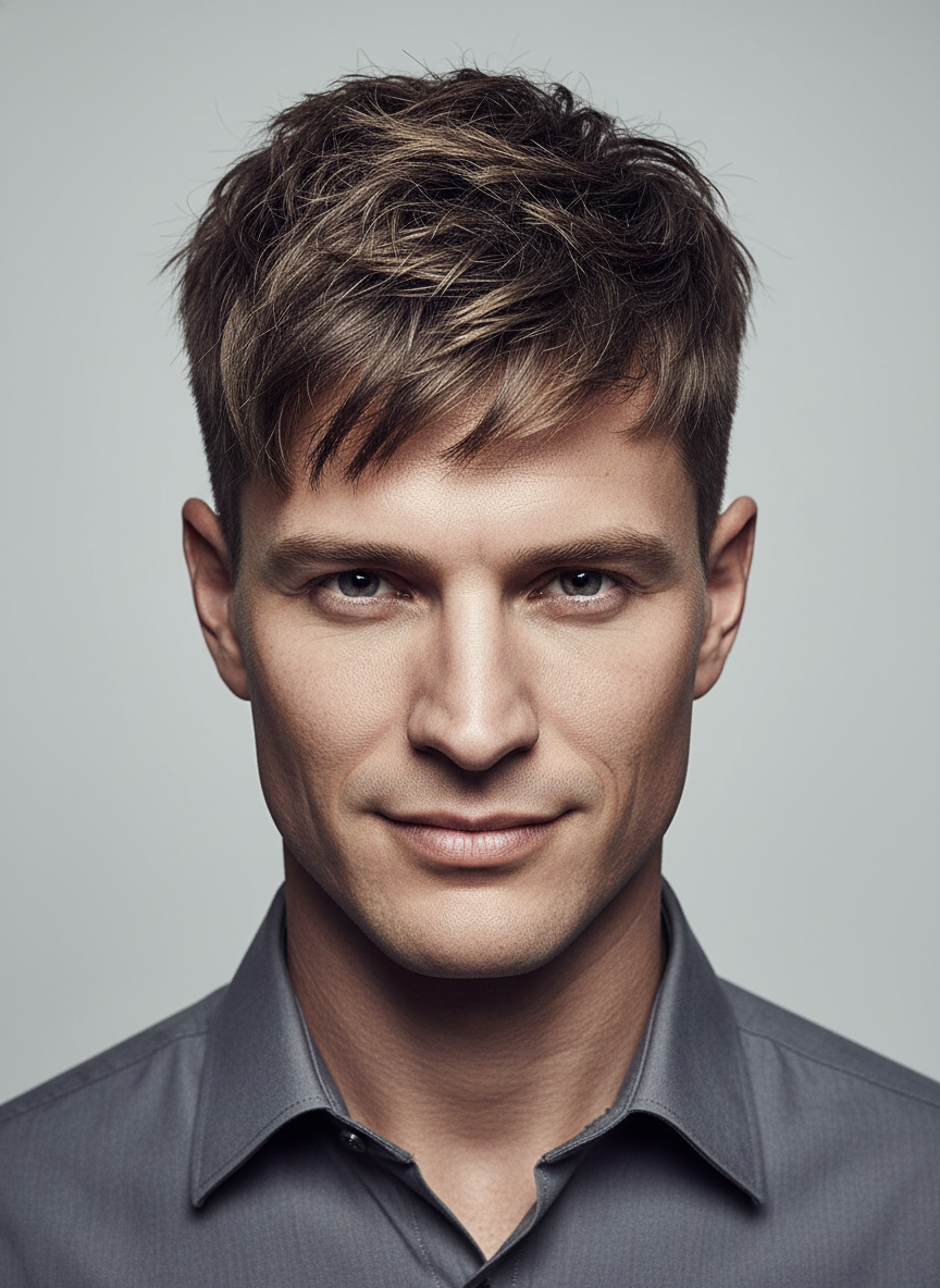 warrior cut hairstyle showing textured top and tapered sides