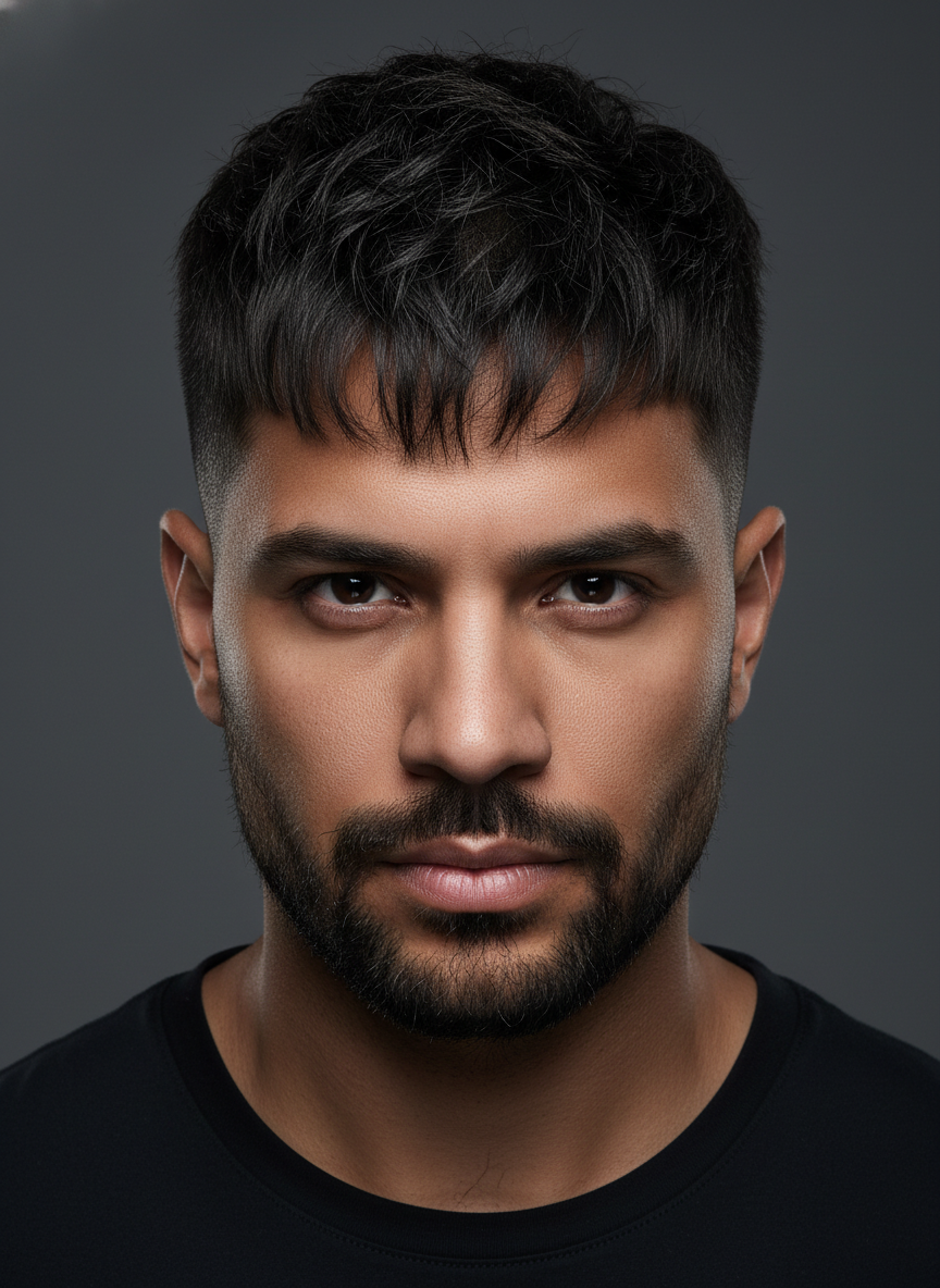 short warrior cut hairstyle with rugged texture