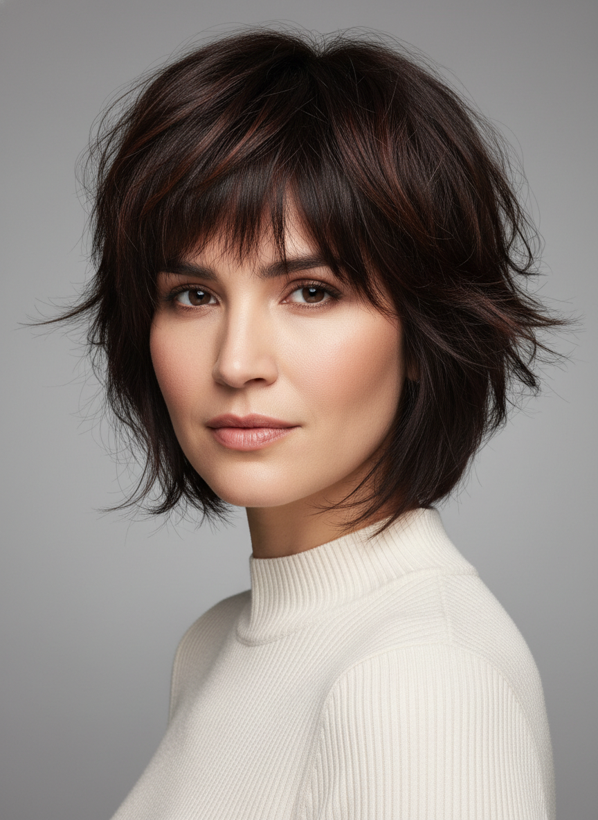 warrior cut hairstyle for women with layered fantasy inspired shape