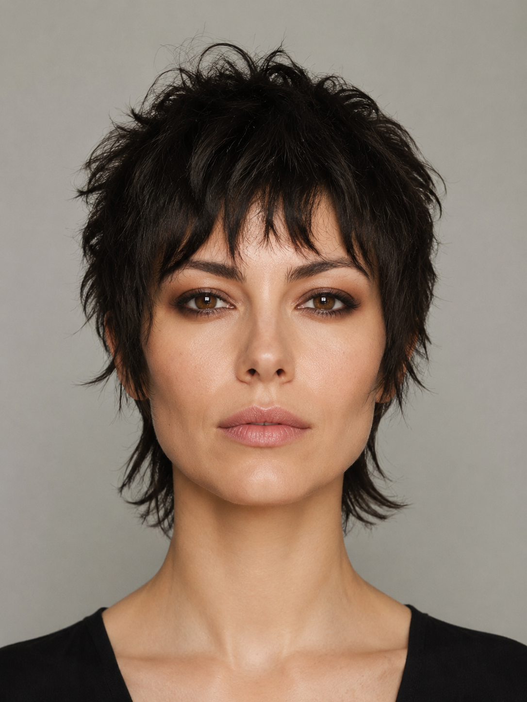 short wolf cut with bold shaggy layers