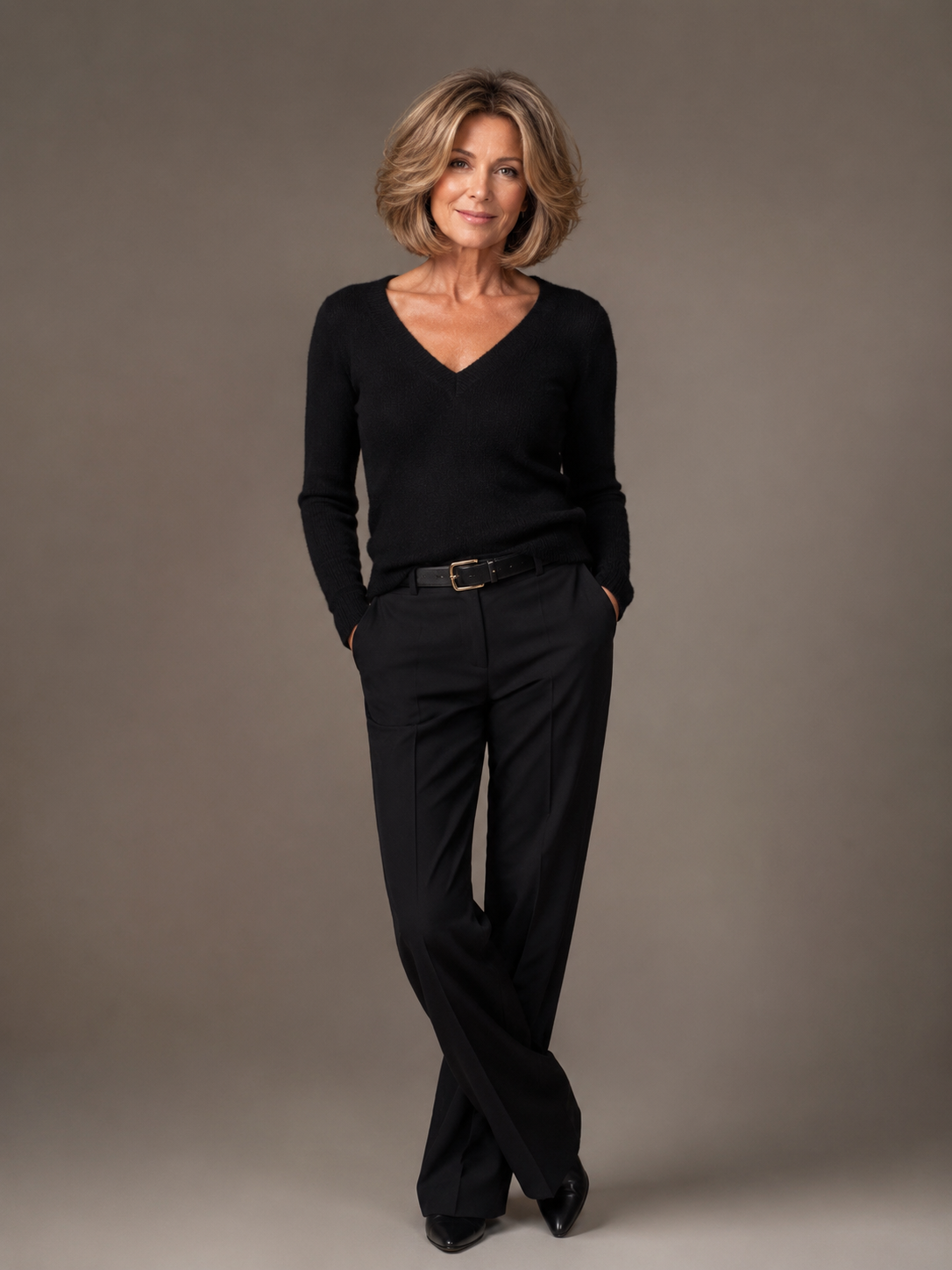 butterfly bob hairstyle for women over 50 with face-framing layers